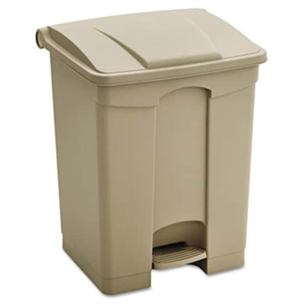 Pinpoint Large Capacity Plastic Step-On Receptacle  17 gal  Tan - PI195378