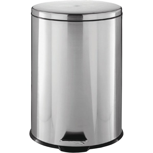 Simple Spaces Trash Can, 1.85 gal Capacity, Plastic/Stainless Steel/Steel, Silver, Flat Lid Closure - LYP07F3-3L