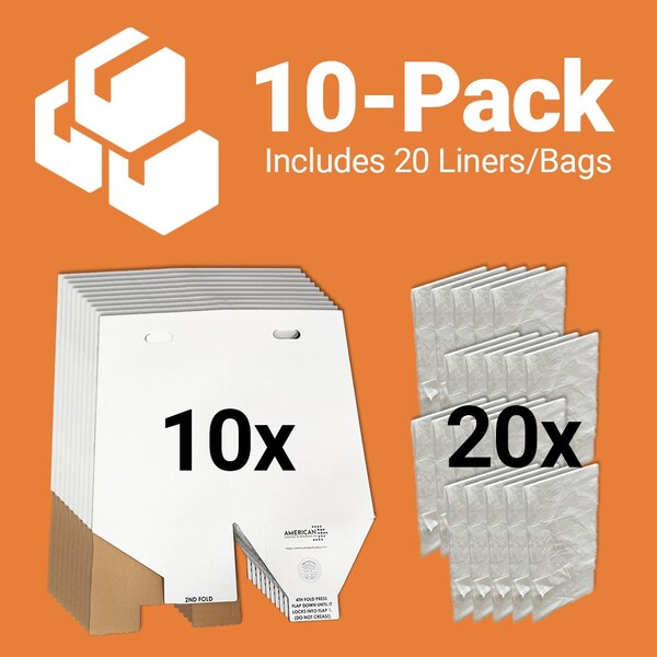 Alp 42-Gallon Corrugated Cardboard Waste and Recycling Containers, 10PK - ALP-C-42G-10PK
