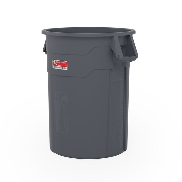 Suncast Commercial 20 GALLON UTILITY TRASH CAN with HANDLES, GRAY - TCU20