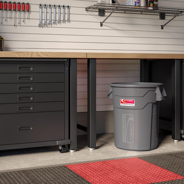 Suncast Commercial 20 GALLON UTILITY TRASH CAN with HANDLES, GRAY - TCU20