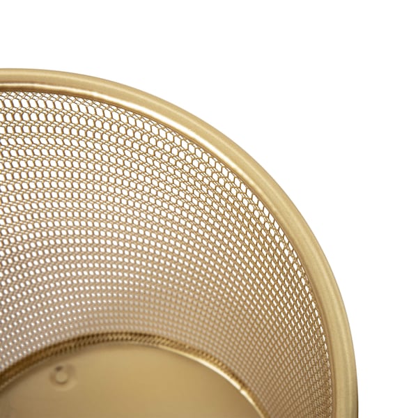 Martha Stewart Ryder Gold Mesh Metal Trash Can, 4.5 Gallon, Wastebasket for Office - HH-OHD21-GLD-MS