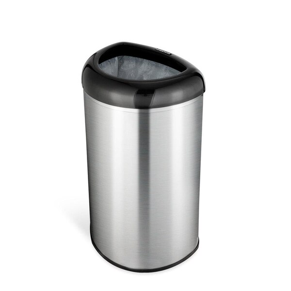 Gizmo Ninestars  13.2 gal Open Top Semi-Round Trash Can, Black - GI3084670