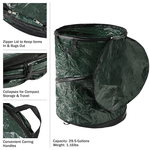 Wakeman 29.5-Gallon Pop Up Outdoor Garbage Can - Collapsible Trash Can for Parties by - 75-TB1000