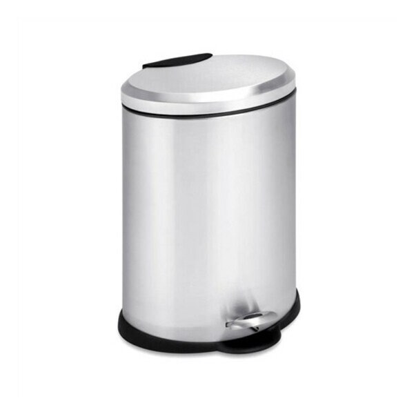 Honey-Can-Do 32 gal Oval Trash Can, Silver, Stainless Steel - TRS-01447