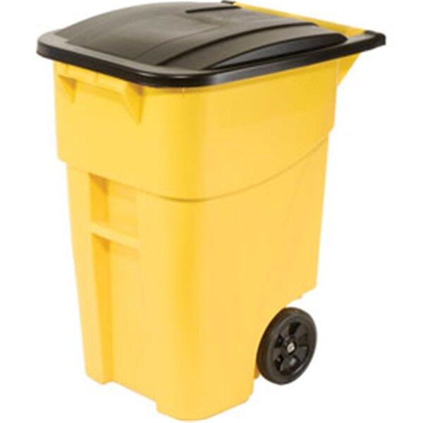 Eat-In 9W27 Brute Rollout 50 gal Large Mobile Container - Yellow with Lid - EA3494358