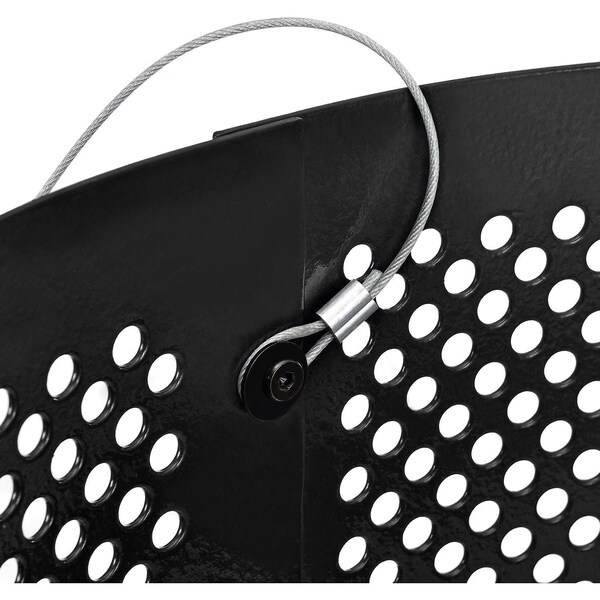 Global Industrial Round Perforated Trash Can, Black, Steel - 261925BK