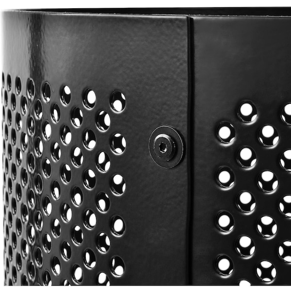 Global Industrial Round Perforated Trash Can, Black, Steel - 261925BK