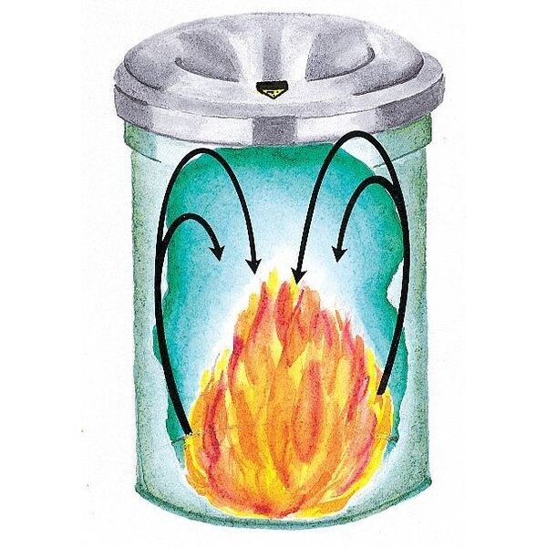 Justrite 55 gal Round Trash Can, White, 24 in Dia, Open Top, Aluminum - 26655W