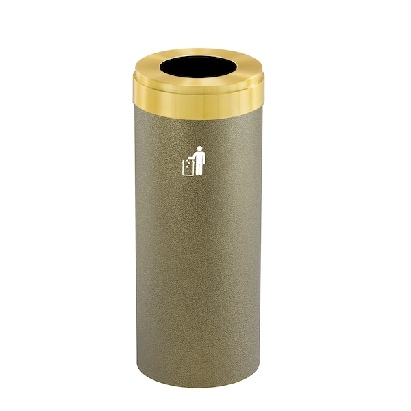 Glaro 12 gal Trash Can, Bronze Vein/Satin Brass - W-1232BV-BE-W1