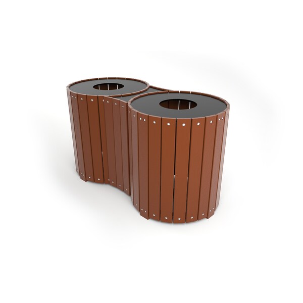 Frog Furnishings 32 gal Round Trash Can - PB 32RDBBRO