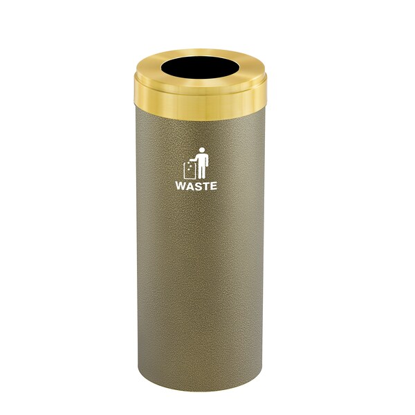 Glaro 15 gal Trash Can, Bronze Vein/Satin Brass - W-1242BV-BE-W2