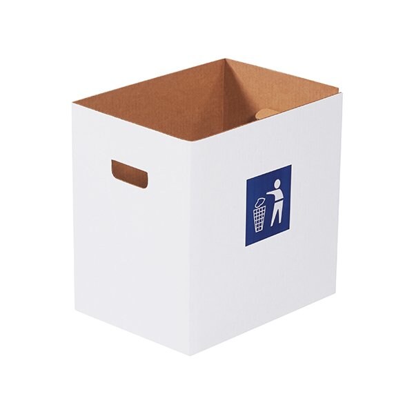 Bsc Preferred Corrugated Trash Can with Waste Logo - 7 Gallon, 20PK - CRR7W