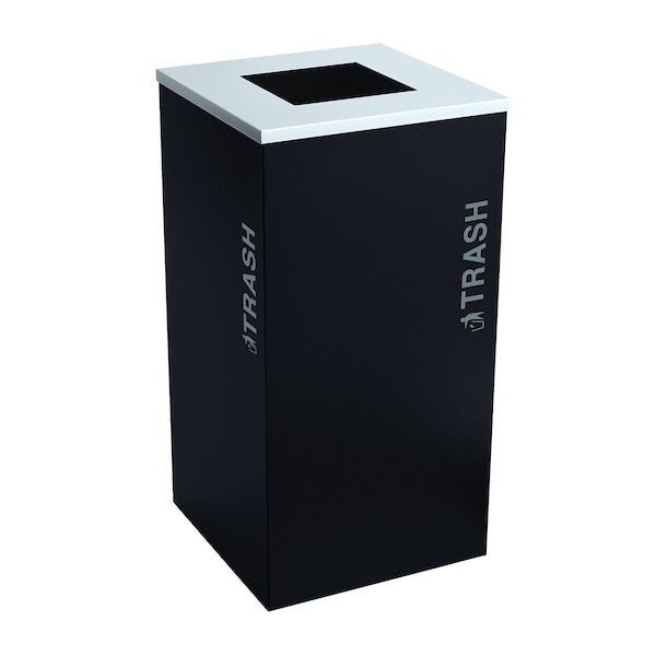 Ex-Cell Kaiser 24-Gal. Square Trash - Steel, Pebble Black Gloss - RC-KDSQ-T BT-PBG
