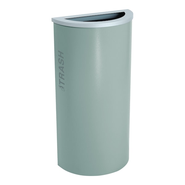 Ex-Cell Kaiser 8-Gal. Half-Round Trash Receptacle - Steel, Hammered Grey Pebble - RC-KDHR-T BT-HMG