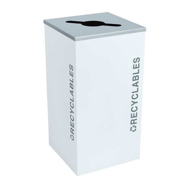 Ex-Cell Kaiser 24-Gal. Square Recyclables - Steel, White Gloss - RC-KDSQ-R BT-WHT