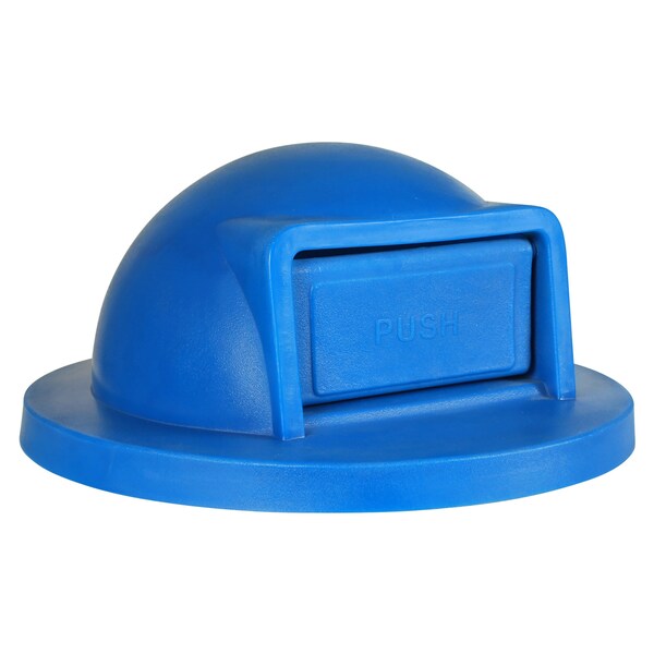 Ex-Cell Kaiser Replacement Dome Top W/Push Door - Plastic, Recycle Blue - RC-55 LID TDM RBL PL
