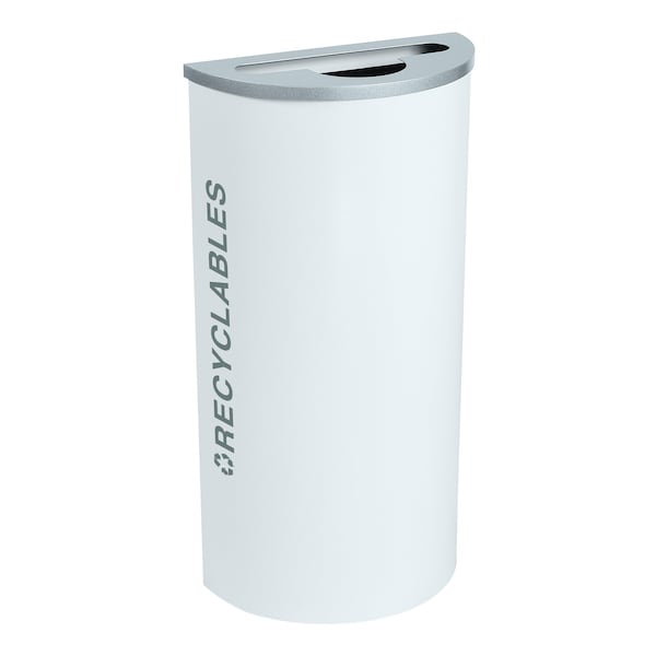 Ex-Cell Kaiser 8-Gal. Half-Round Receptacle - Steel, White Gloss - RC-KDHR-R BT-WHT