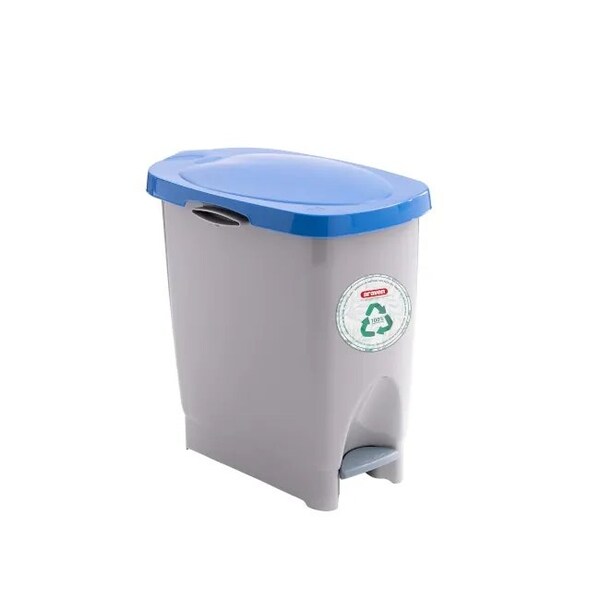 Araven Polypropylene Trash Bin with Pedal, 5.8 Gal, Blue, 4PK - 43400