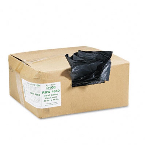 Webster ReClaim Can Liners  40-45 gallon  1.25mil  40 x 46  Black, 100PK - WE33189