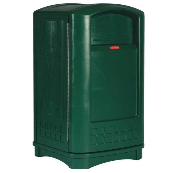 Rubbermaid Commercial 50 gal Square Trash Can, Dark Green, 25 1/4 in Dia, Swing, HDPE - FG396400DGRN