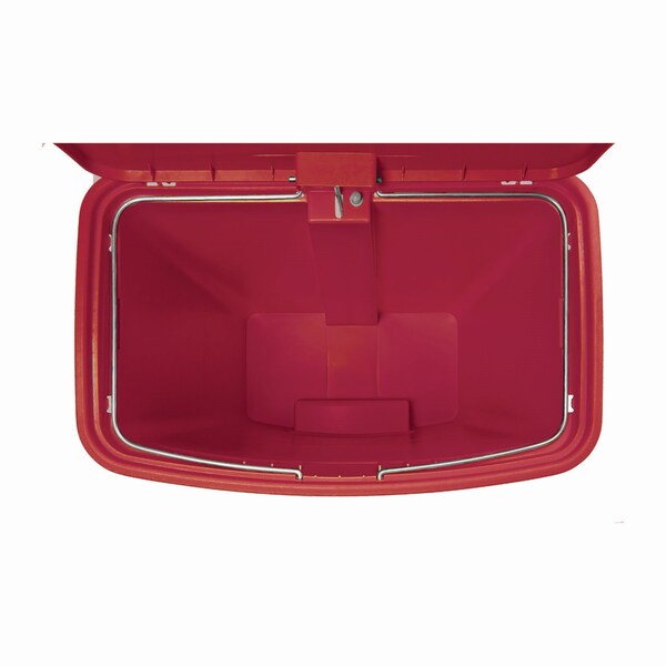 Rubbermaid Commercial 8 gal Rectangular Prism Trash Can, Red, Top Door, Polyethylene - 1883564