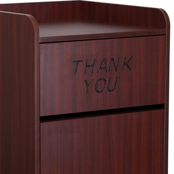 Flash Furniture 36 gal Trash Can, Mahogany, Laminate - MT-M8520-TRA-MAH-GG