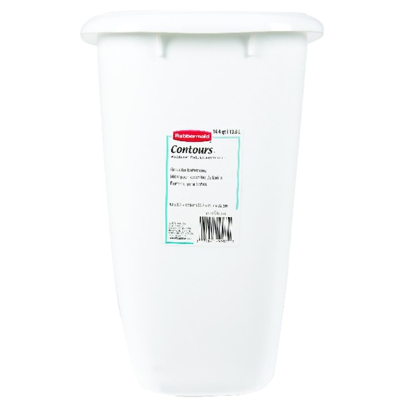 Rubbermaid Rubbermaid Contours 3.5 gal White Plastic Vanity Wastebasket - 2958-00-WHT