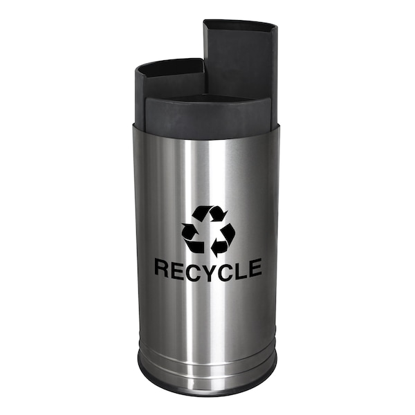 Ex-Cell Kaiser 14-Gal. 3 Stream Recycling Receptacle - Stainless Steel, SS - RC-1528-3 SS