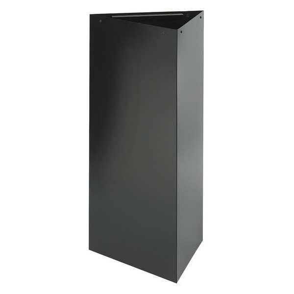 Safco 21 gal Triangular Trash Can, Black, 19-1/2" Dia, Steel - 9553BL