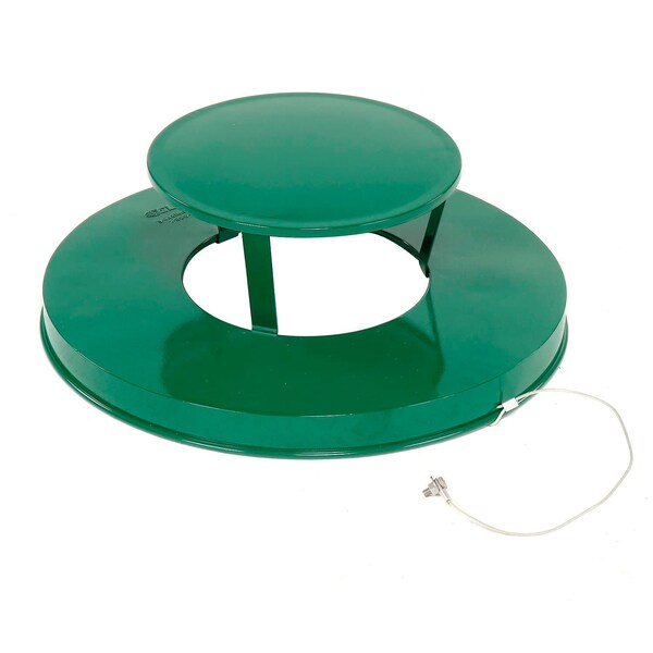 Global Industrial Round Slatted Trash Can, Green, Steel - 260804GN
