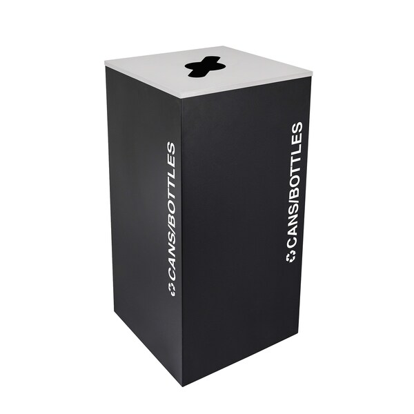 Ex-Cell Kaiser 36-Gal. Square Receptacle - Cans/Bottles decal, Black - RC-KD36-C BLX