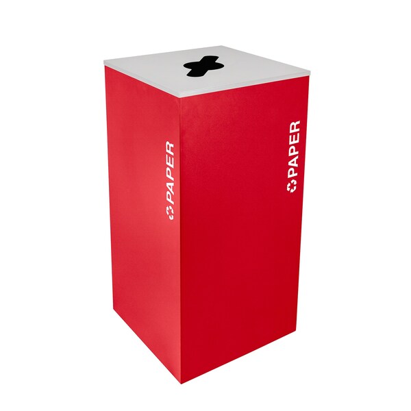 Ex-Cell Kaiser 36-Gal. Square Receptacle - Paper decal, Red - RC-KD36-P RBX