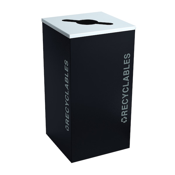 Ex-Cell Kaiser 24-Gal. Square Recyclables - Steel, Pebble Black Gloss - RC-KDSQ-R BT-PBG