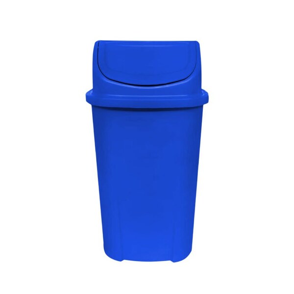 Lar Plastics Commercial Swing-Lid Trash Cans, 16 Gal With Lid, Blue (BL) - SL-T2.16 BL