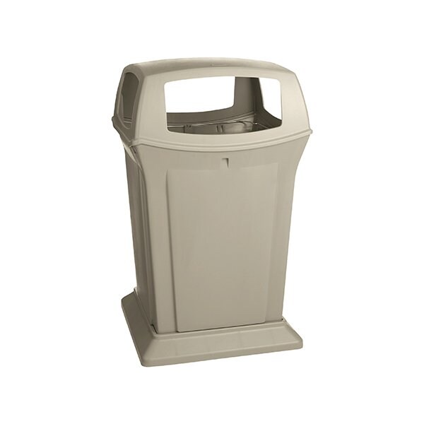 Rubbermaid Rubbermaid Ranger Trash Can - 45 Gallon, 4-Way, Beige - BUY00030816