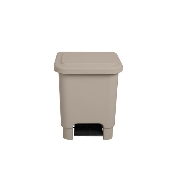 Lar Plastics Step-On Trash Can, 4 Gal, Beige (BJ) - ST.04 BG