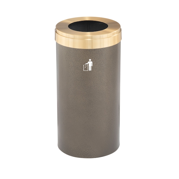 Glaro 23 gal Trash Can, Bronze Vein/Satin Brass - W-1542BV-BE-W1