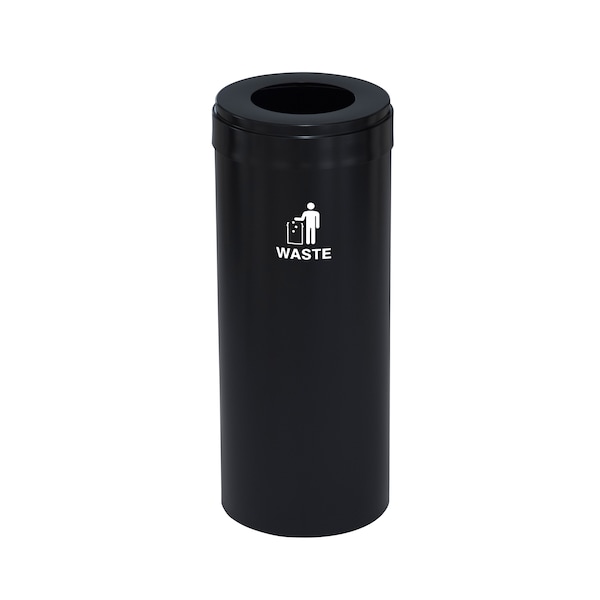 Glaro 12 gal Trash Can, Satin Black - W-1232BK-BK-W2