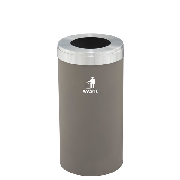 Glaro 23 gal Trash Can, Nickel/Satin Aluminum - W-1542NK-SA-W2