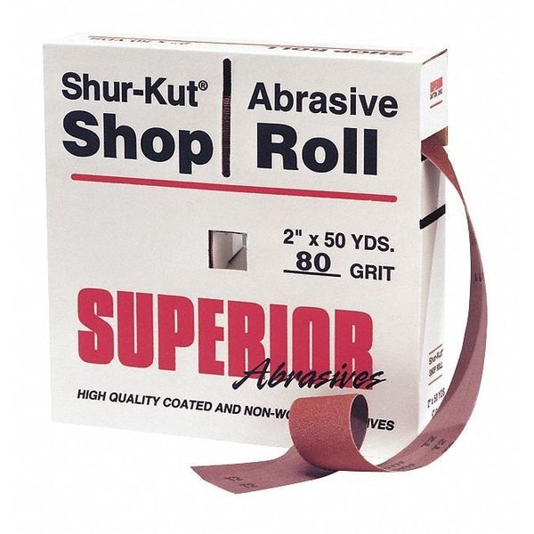 Rollo de tienda de abrasivos Superior, CC, 2"x50yd., AO Rojo, Grano 320 - A009751