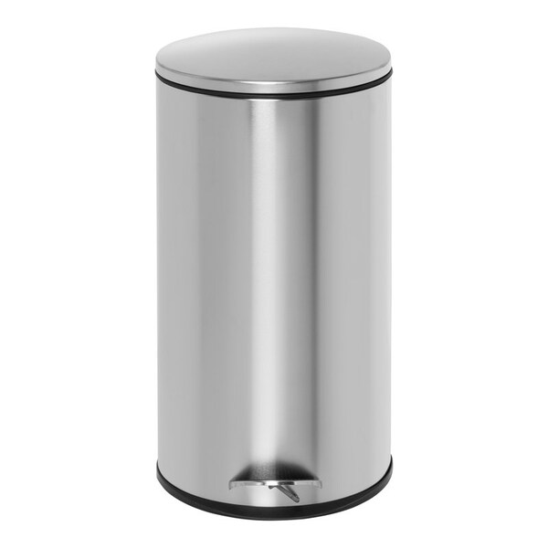 Honey-Can-Do Honey-Can-Do 7.93 gal Silver Stainless Steel Step-On Trash Can - TRS-09331