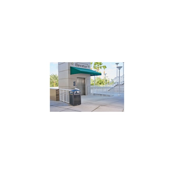 Rubbermaid Commercial 41 gal Square Trash Can, Black, 25 3/16 in Dia, Metal - 2182672