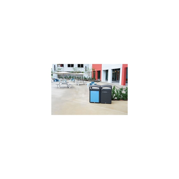 Rubbermaid Commercial 41 gal Square Trash Can, Black, 25 3/16 in Dia, Metal - 2182672