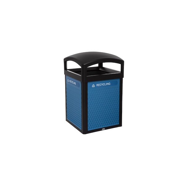 Rubbermaid Commercial 41 gal Square Trash Can, Black, 25 3/16 in Dia, Metal - 2182672