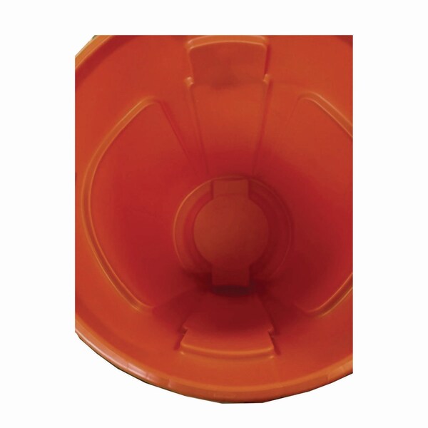 Rubbermaid Commercial 44 gal Round Cylinder Trash Can, Orange, Open Top, Plastic - 2119307