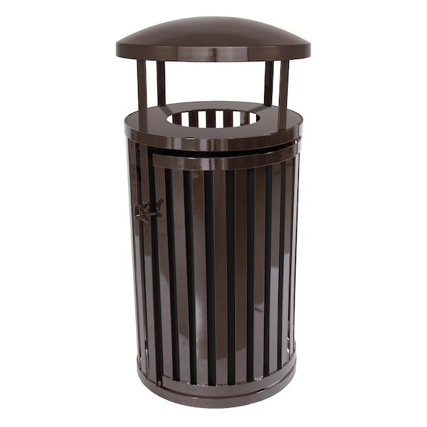 Ex-Cell Kaiser 45-Gal. Receptacle W/ Door & Canopy - Steel, Coffee Gloss - SCTP-40 D COF