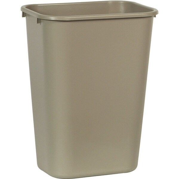 Rubbermaid Commercial 10.25 gal Rectangular 41 QT Large Deskside Wastebaskets, Beige, Plastic - RCP295700BGCT