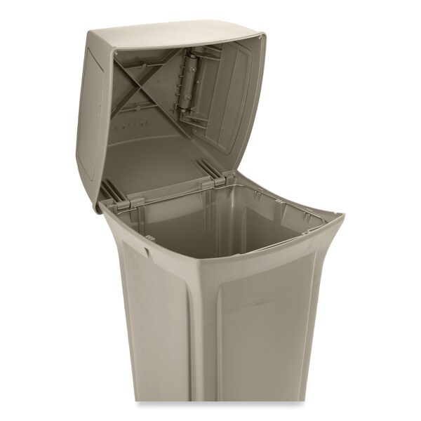 Rubbermaid Commercial 35 gal Rectangular Prism Trash Can, Beige, Side Door, Structural Foam - FG843088BEIG