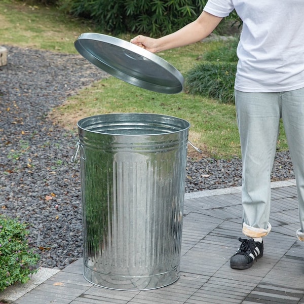 Gardenised 26 Gallons Garden Essentials, Silver, Galvanized Steel - QI004756